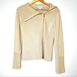 Ann Taylor LOFT Asymmetrical Zip Cardigan